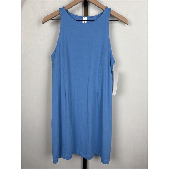 NEW Lululemon Organic Cotton Cinched-Waist Dress Women's Small Blue Sporty - Picture 2 of 9